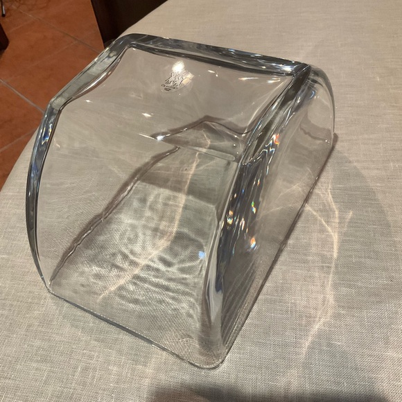 ❌ CASTILIAN Poland Crystal Bowl & Dragonfly Hefty Centerpiece 2 Pieces RARE! - Picture 13 of 14